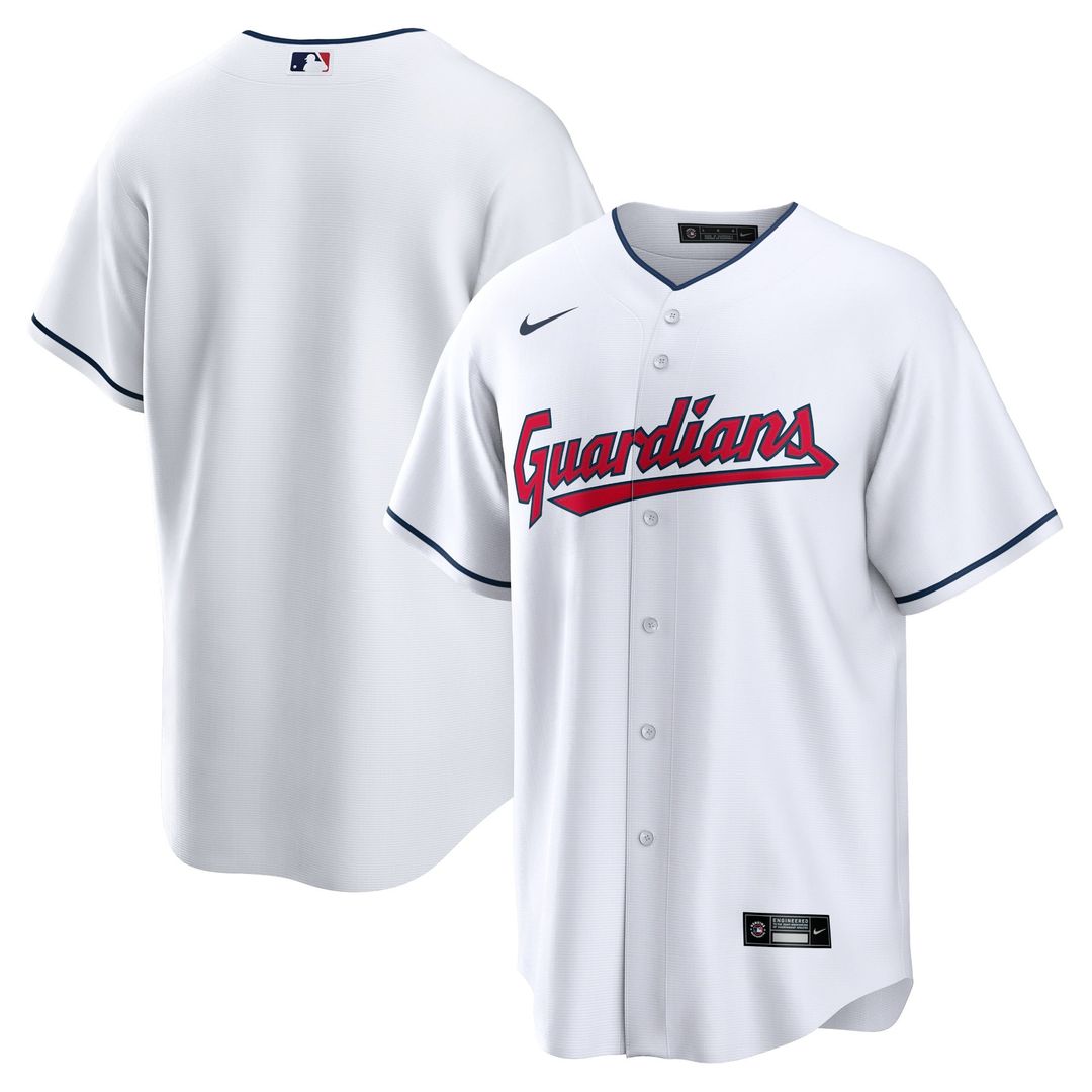 Men's Cleveland Guardians White Home Blank Replica MLB Baseball Jersey - view 1