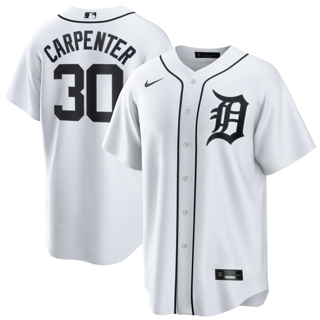 Men's Detroit Tigers Kerry Carpenter White Home Replica MLB Baseball Jersey - view 1