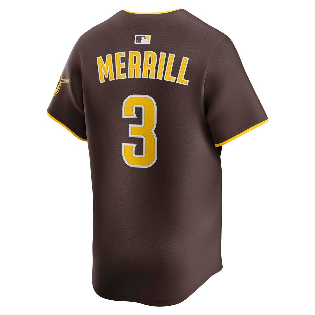 Men's San Diego Padres Jackson Merrill Brown Road Limited MLB Baseball Jersey - view 6