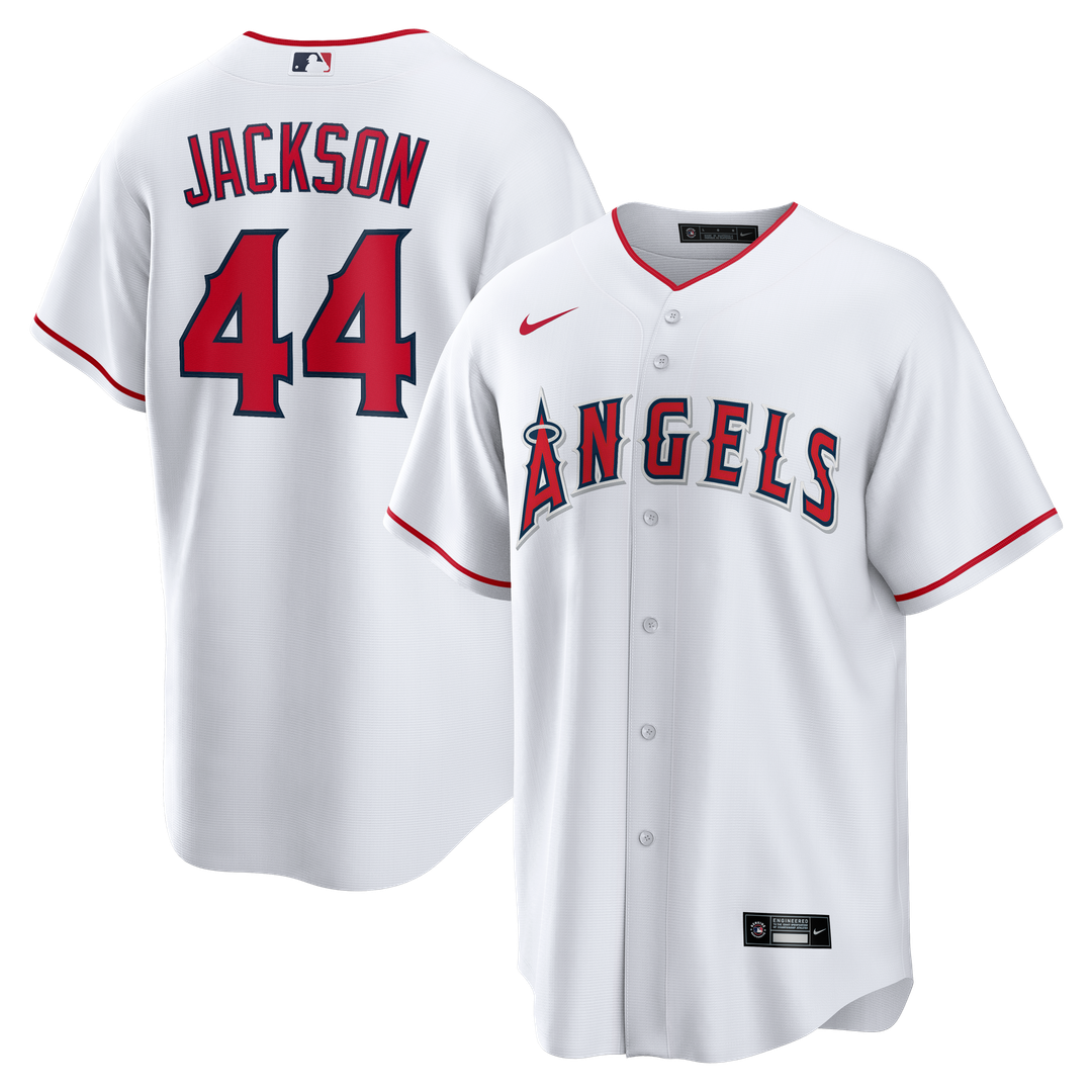 Men's Los Angeles Angels Reggie Jackson White Home Retired Player Replica MLB Baseball Jersey - view 1