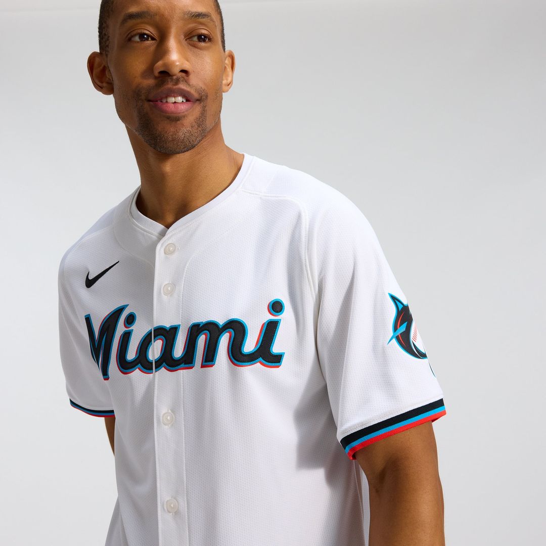 Men's Miami Marlins White Home Limited MLB Baseball Jersey - view 10