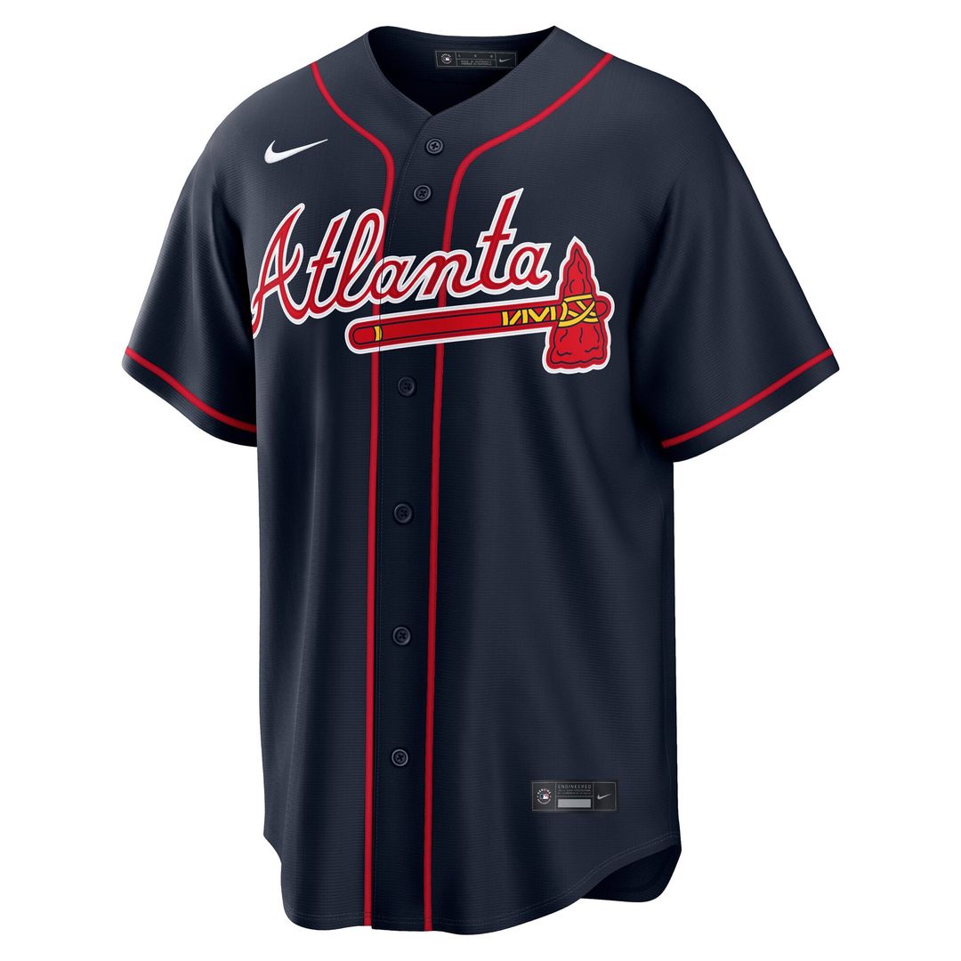 Men's Atlanta Braves Austin Riley Navy Alternate Replica MLB Baseball Jersey - view 2