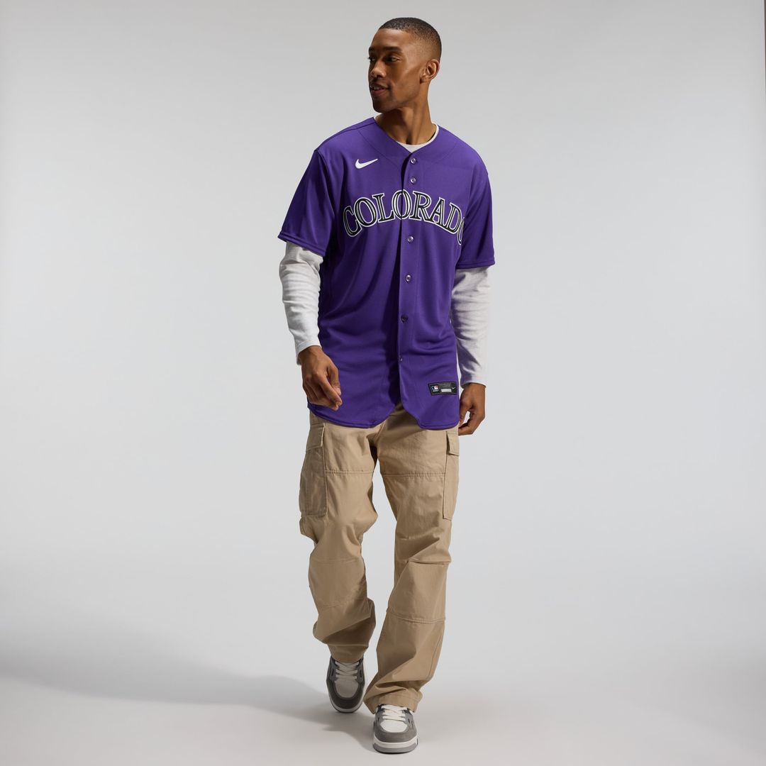Men's Colorado Rockies Purple Alternate MLB Baseball Jersey - view 6