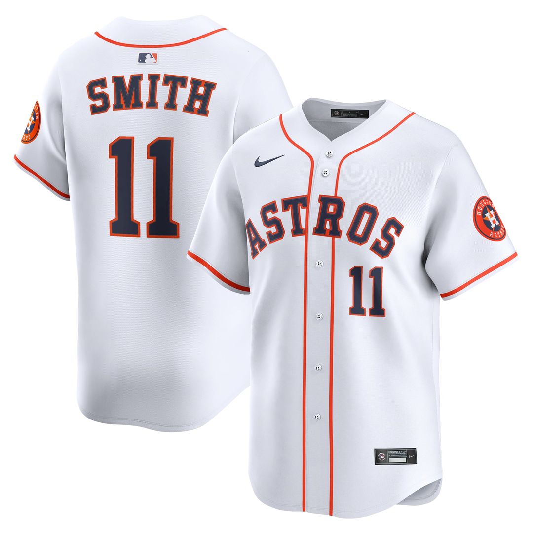 Men's Houston Astros Cam Smith #11 White Home Limited MLB Baseball Jersey - view 1