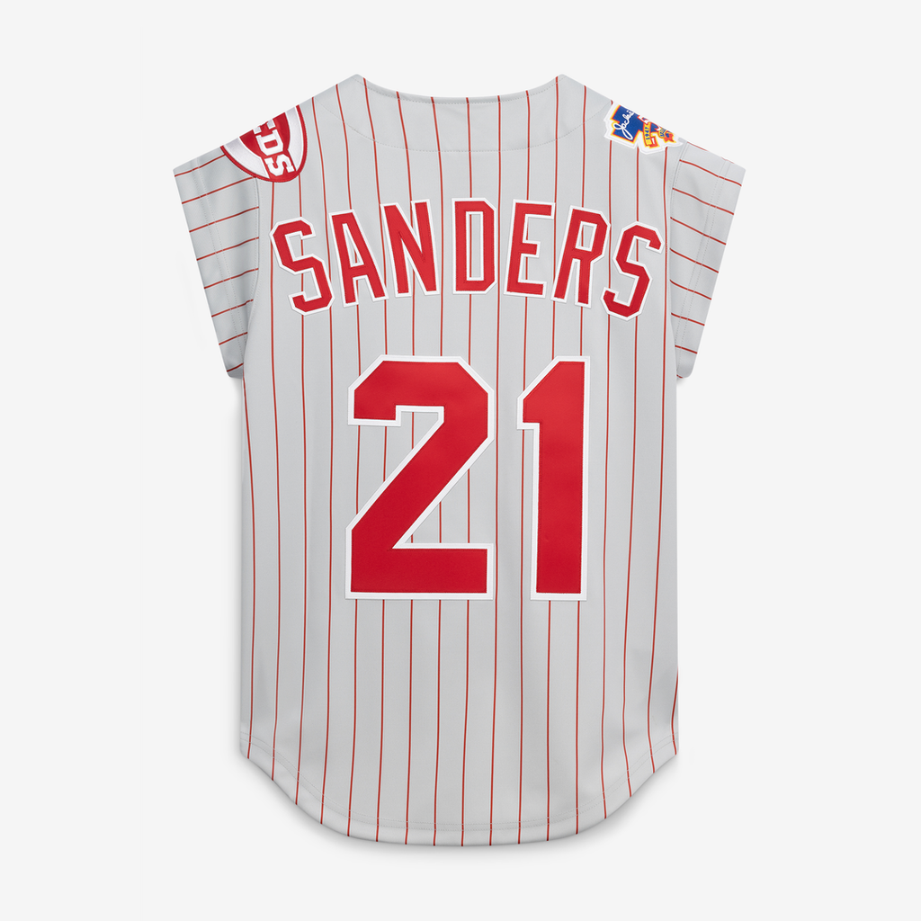 Men's Cincinnati Reds Deion Sanders Gray 1997 MLB Baseball Jersey - view 3