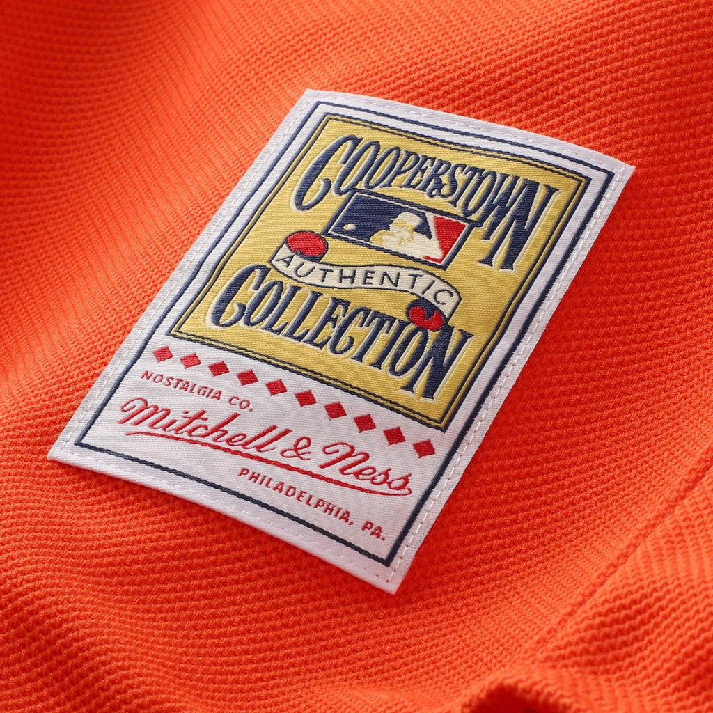 Men's New York Mets Mike Piazza Orange Cooperstown Collection Mesh Batting Practice Button-Up MLB Baseball Jersey - view 16