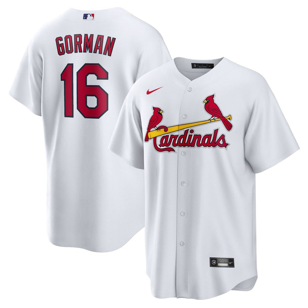 Men's St. Louis Cardinals Nolan Gorman White Home Replica MLB Baseball Jersey - view 1