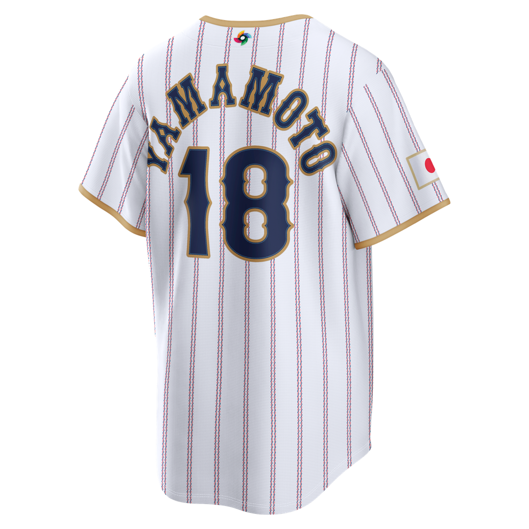 Men's Japan Baseball Yoshinobu Yamamoto White 2026 World Baseball Classic Home Stadium MLB Baseball Jersey - view 3
