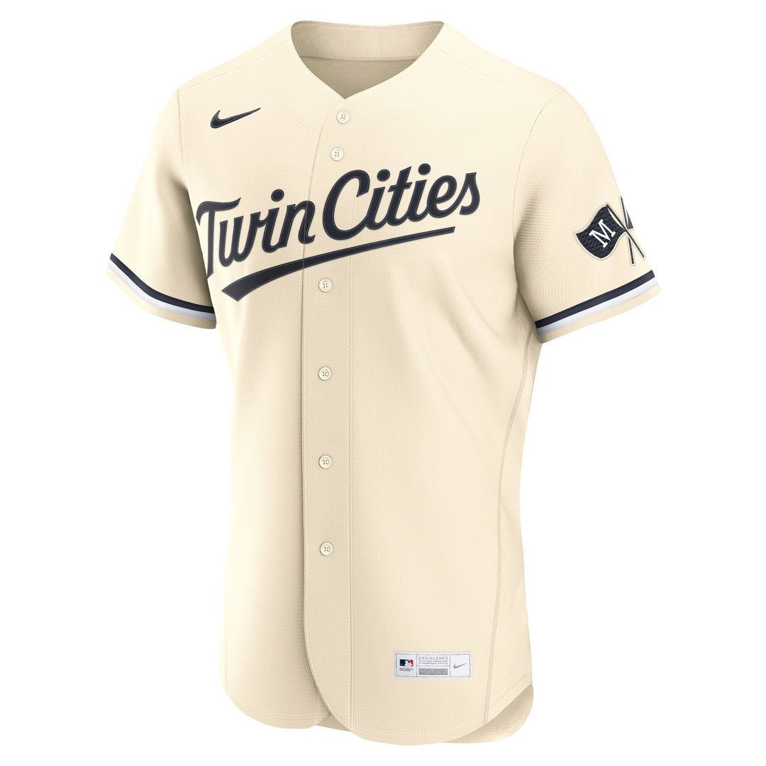 Men's Minnesota Twins Cream Alternate MLB Baseball Jersey - view 2