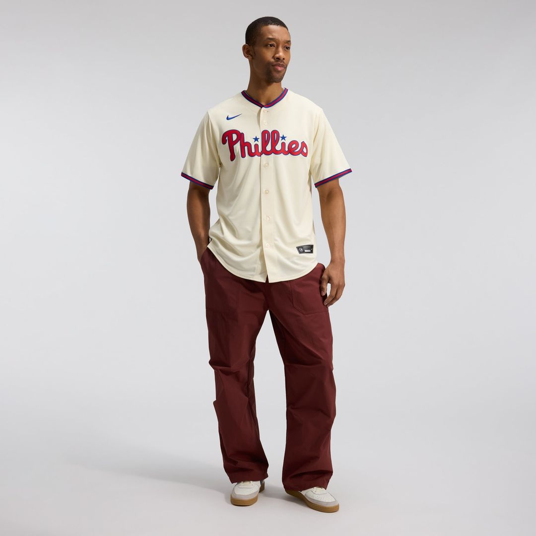 Men's Philadelphia Phillies Cream Alternate Replica MLB Baseball Jersey - view 16