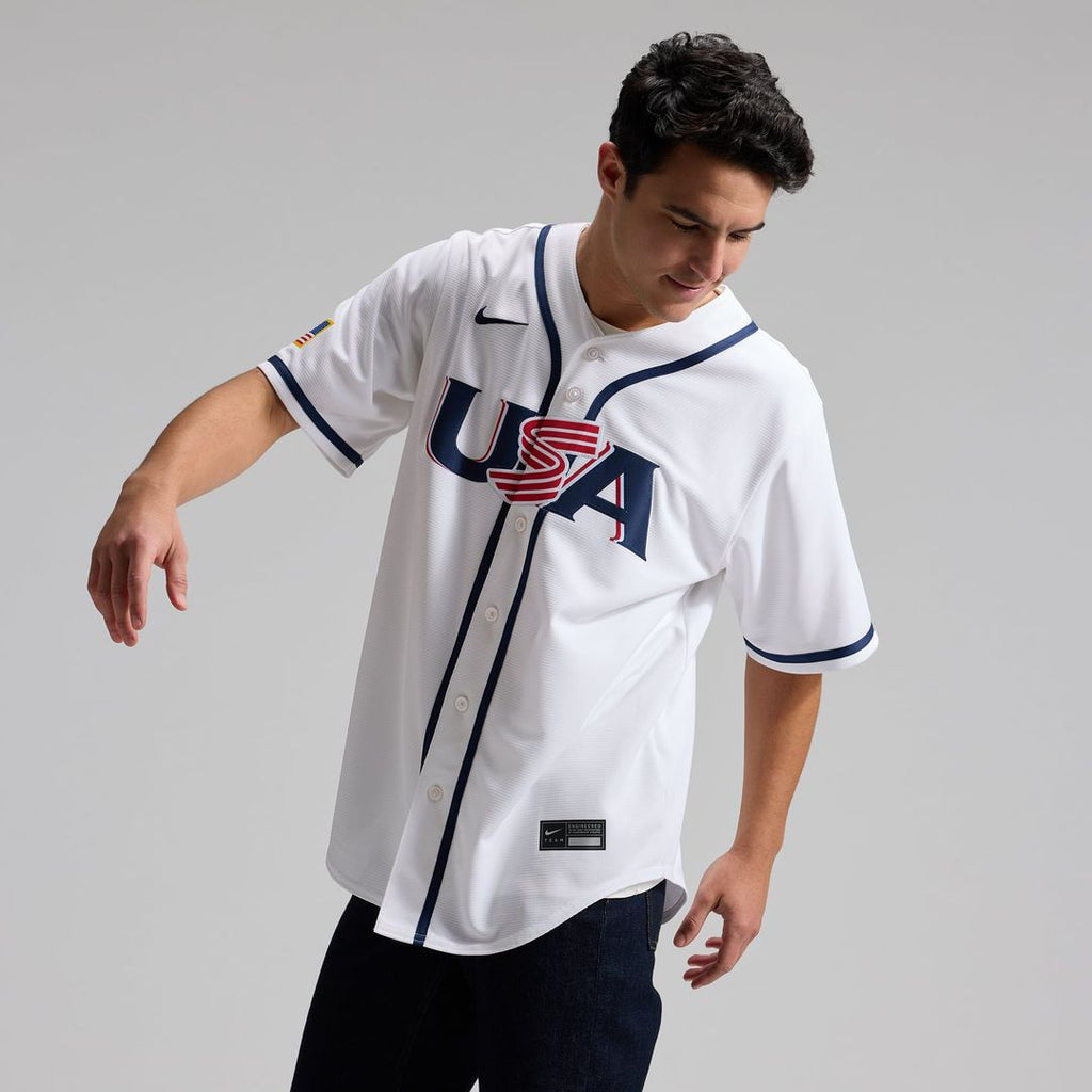 Men's USA Baseball Aaron Judge White 2026 World Baseball Classic Home Stadium MLB Baseball Jersey - view 6