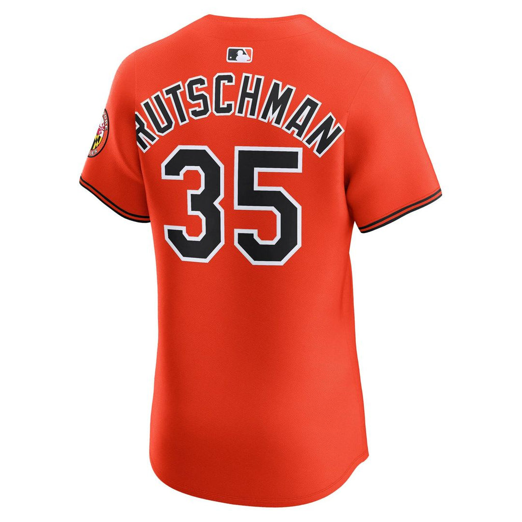 Men's Baltimore Orioles Adley Rutschman Orange Alternate 2 Elite MLB Baseball Jersey - view 3