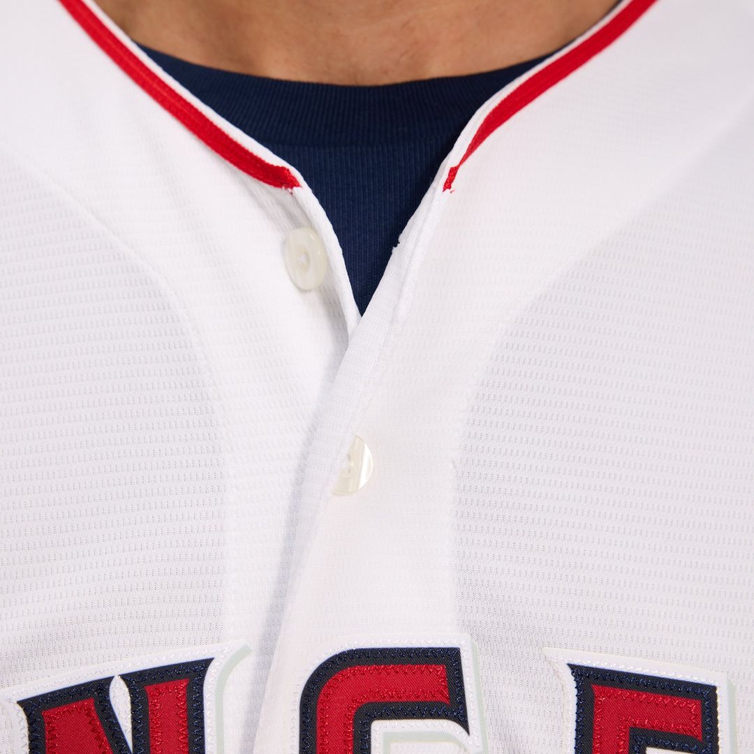 Men's Los Angeles Angels White Home Replica MLB Baseball Jersey - view 10