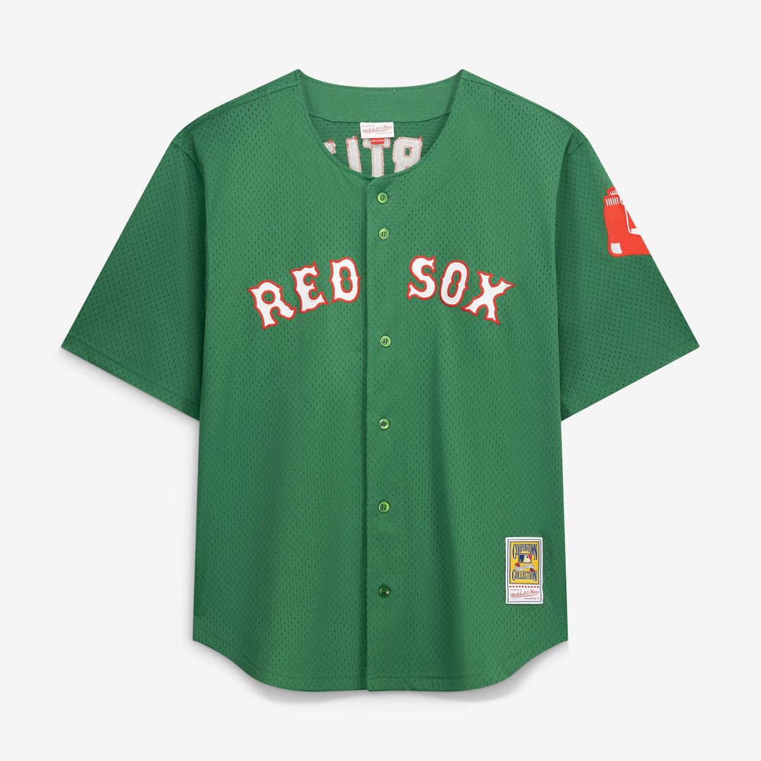 Men's Boston Red Sox David Ortiz Kelly Green Big & Tall Cooperstown Collection Mesh Batting Practice MLB Baseball Jersey - view 8
