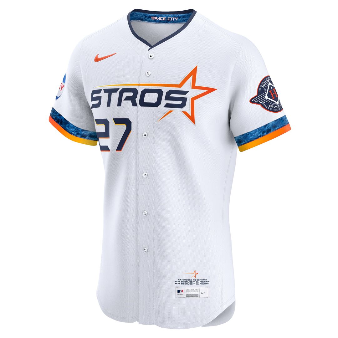 Men's Houston Astros Jose Altuve White 2025 City Connect Elite MLB Baseball Jersey - view 2