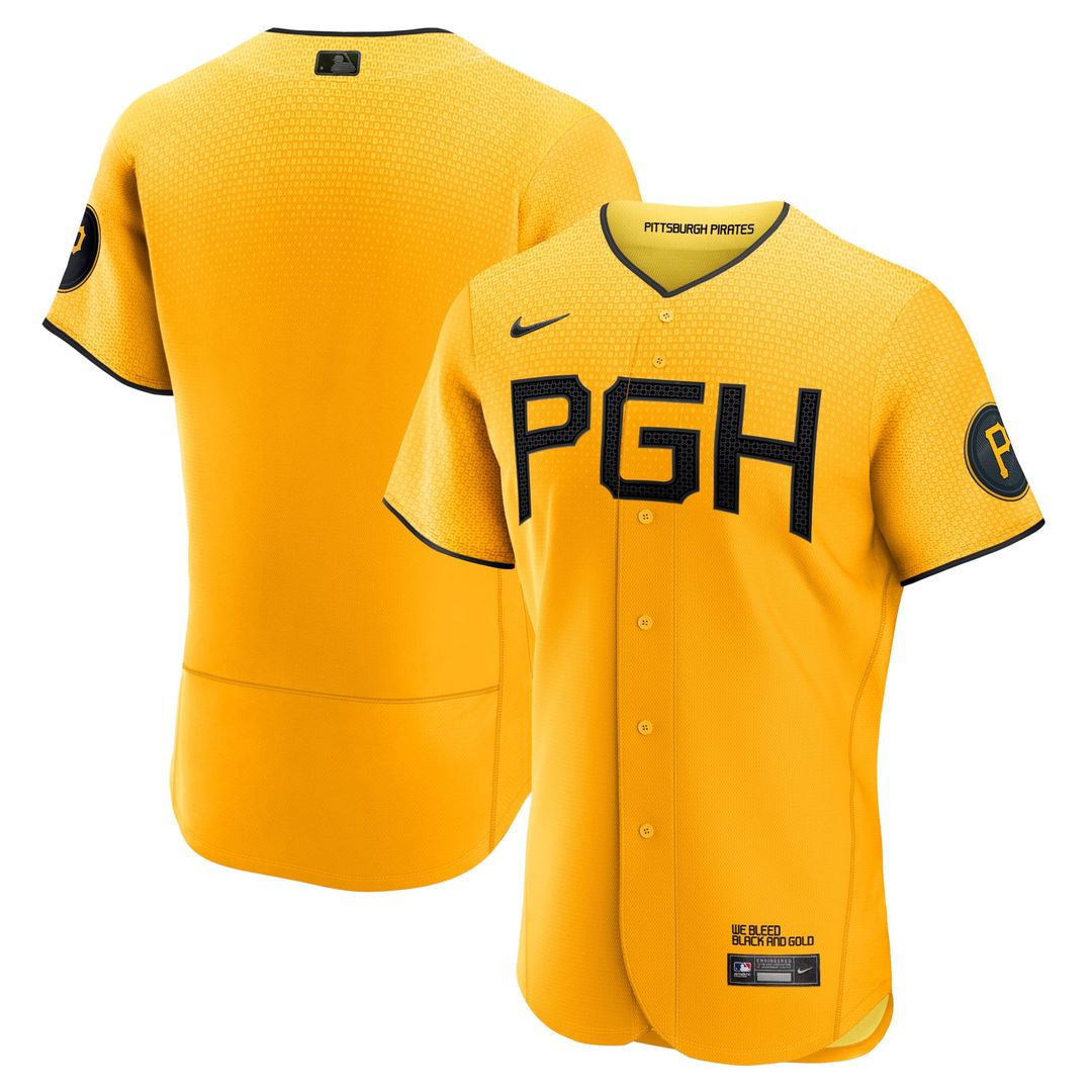 Men's Pittsburgh Pirates Gold City Connect MLB Baseball Jersey - view 1