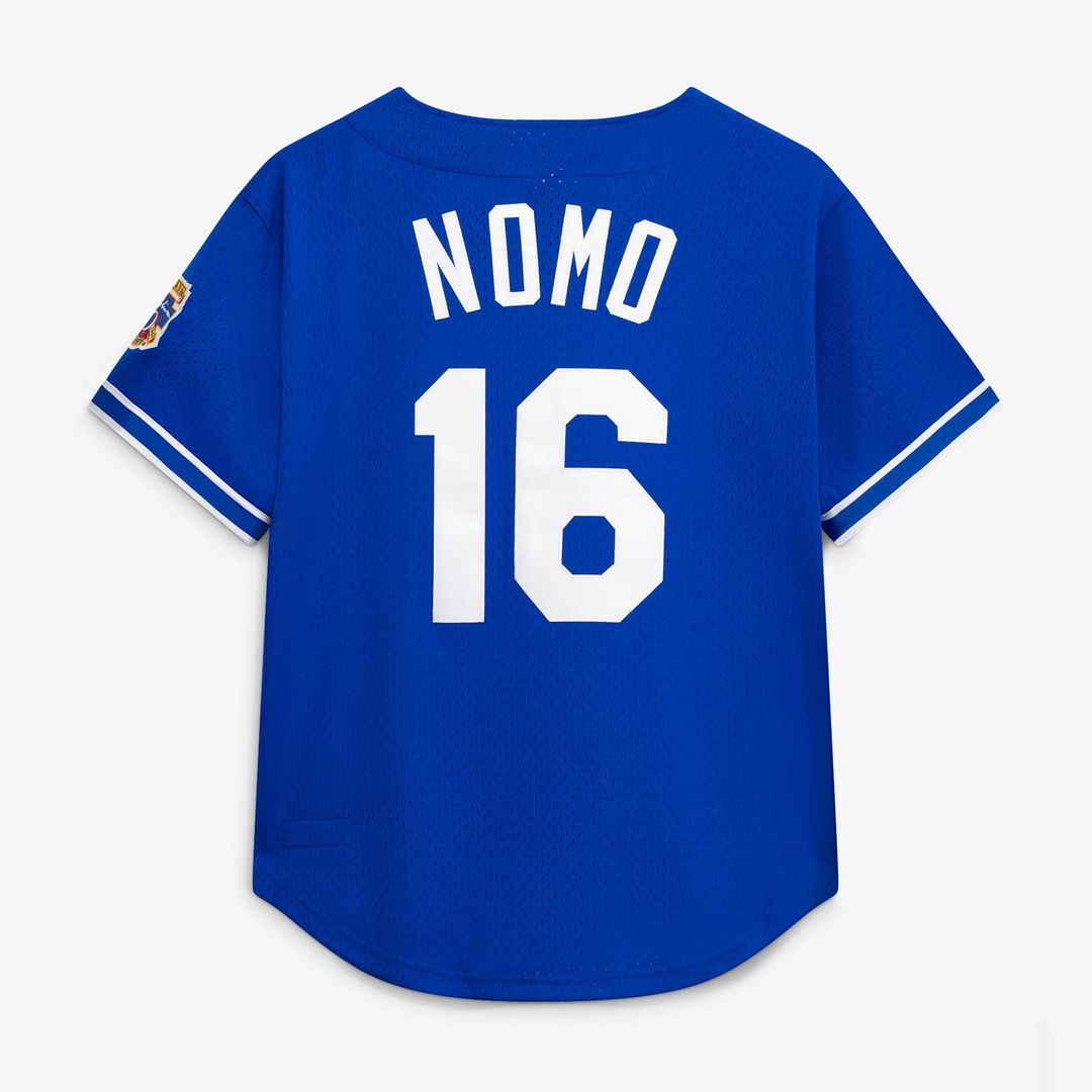 Men's Los Angeles Dodgers Hideo Nomo Royal Big & Tall Cooperstown Collection Mesh Batting Practice MLB Baseball Jersey - view 2