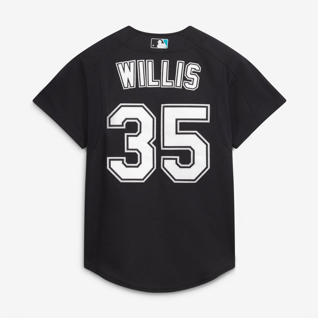 Men's Florida Marlins Dontrelle Willis Black Cooperstown Collection Mesh Batting Practice Button-Up MLB Baseball Jersey - view 3