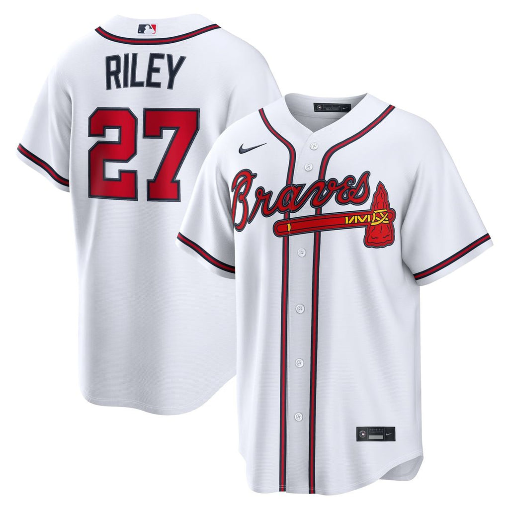 Men's Atlanta Braves Austin Riley White Home Replica MLB Baseball Jersey - view 6