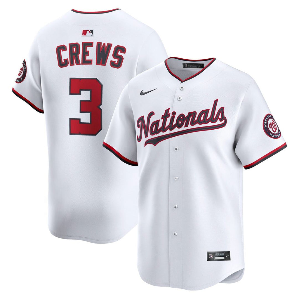 Men's Washington Nationals Dylan Crews White Home Limited MLB Baseball Jersey - view 1