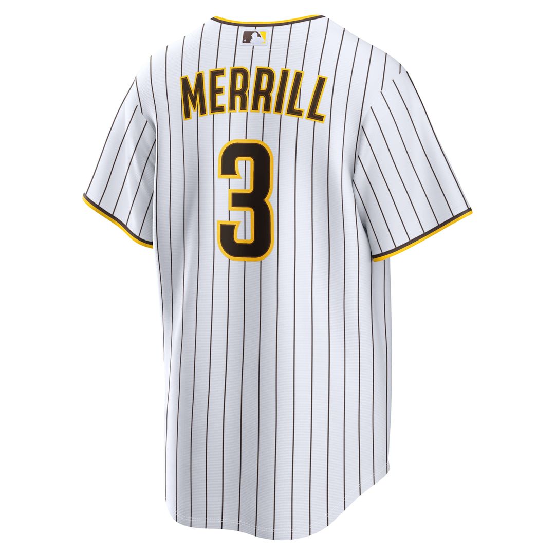 Men's San Diego Padres Jackson Merrill White Home Replica MLB Baseball Jersey - view 5