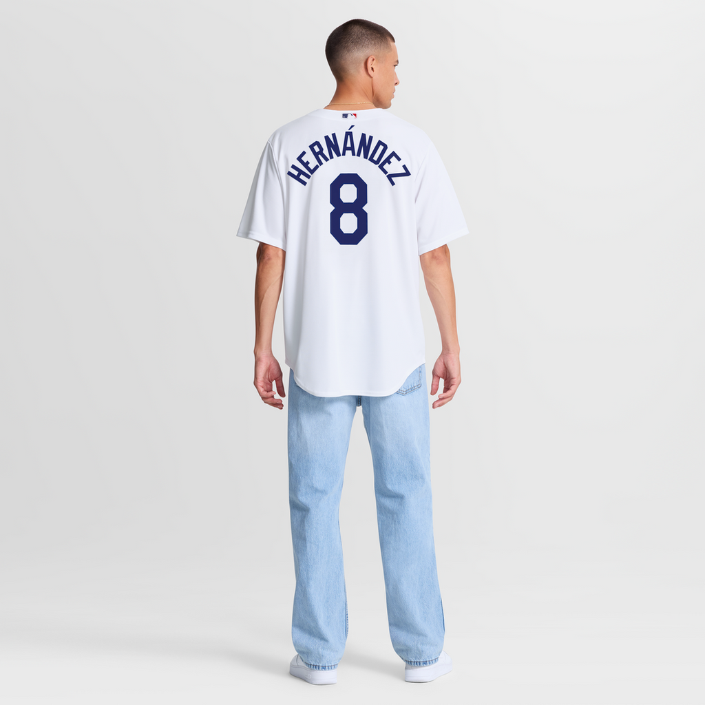 Men's Los Angeles Dodgers Enrique Hernández White Home Replica MLB Baseball Jersey - view 5