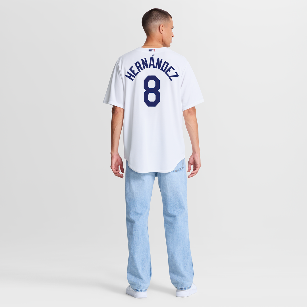 Men's Los Angeles Dodgers Enrique Hernández White Home Replica MLB Baseball Jersey - view 5
