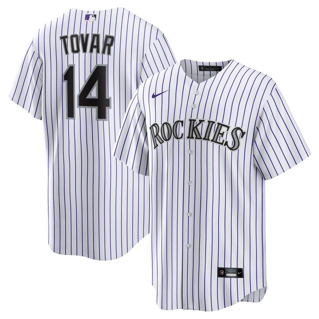 Men's Colorado Rockies Ezequiel Tovar White Home Replica MLB Baseball Jersey - view 1