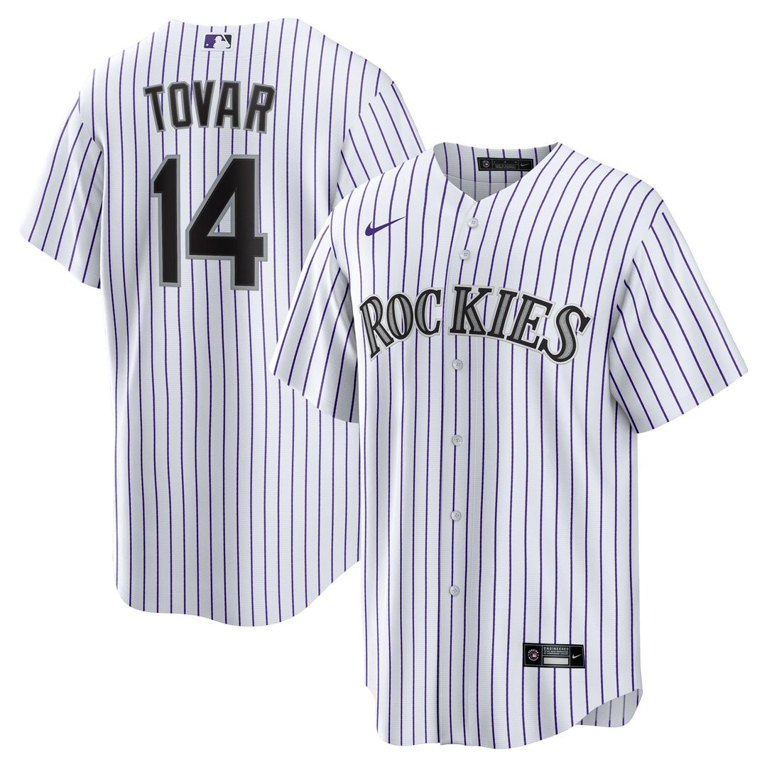 Men's Colorado Rockies Ezequiel Tovar White Home Replica MLB Baseball Jersey - view 1