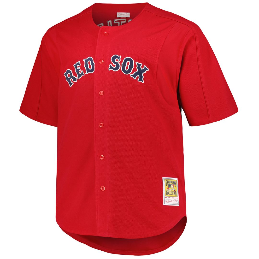 Men's Boston Red Sox David Ortiz Red Big & Tall Cooperstown Mesh Batting Practice MLB Baseball Jersey - view 2