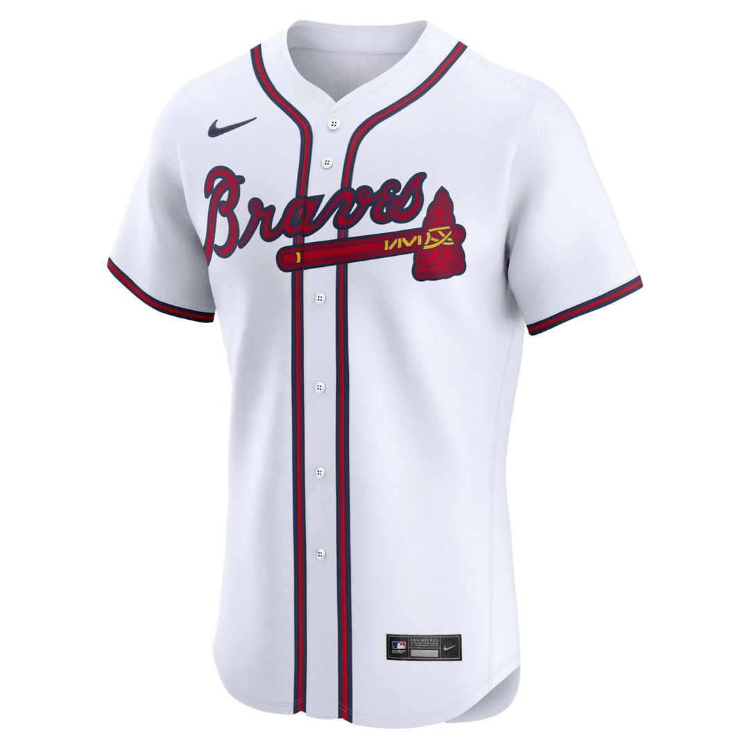 Men's Atlanta Braves Ronald Acuña Jr. White Home Elite MLB Baseball Jersey - view 2