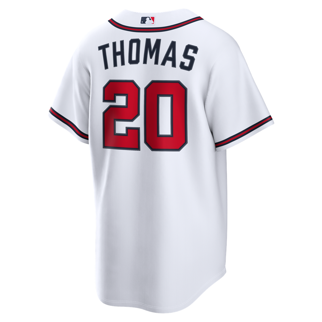 Men's Atlanta Braves Lane Thomas White Home Replica MLB Baseball Jersey - view 5