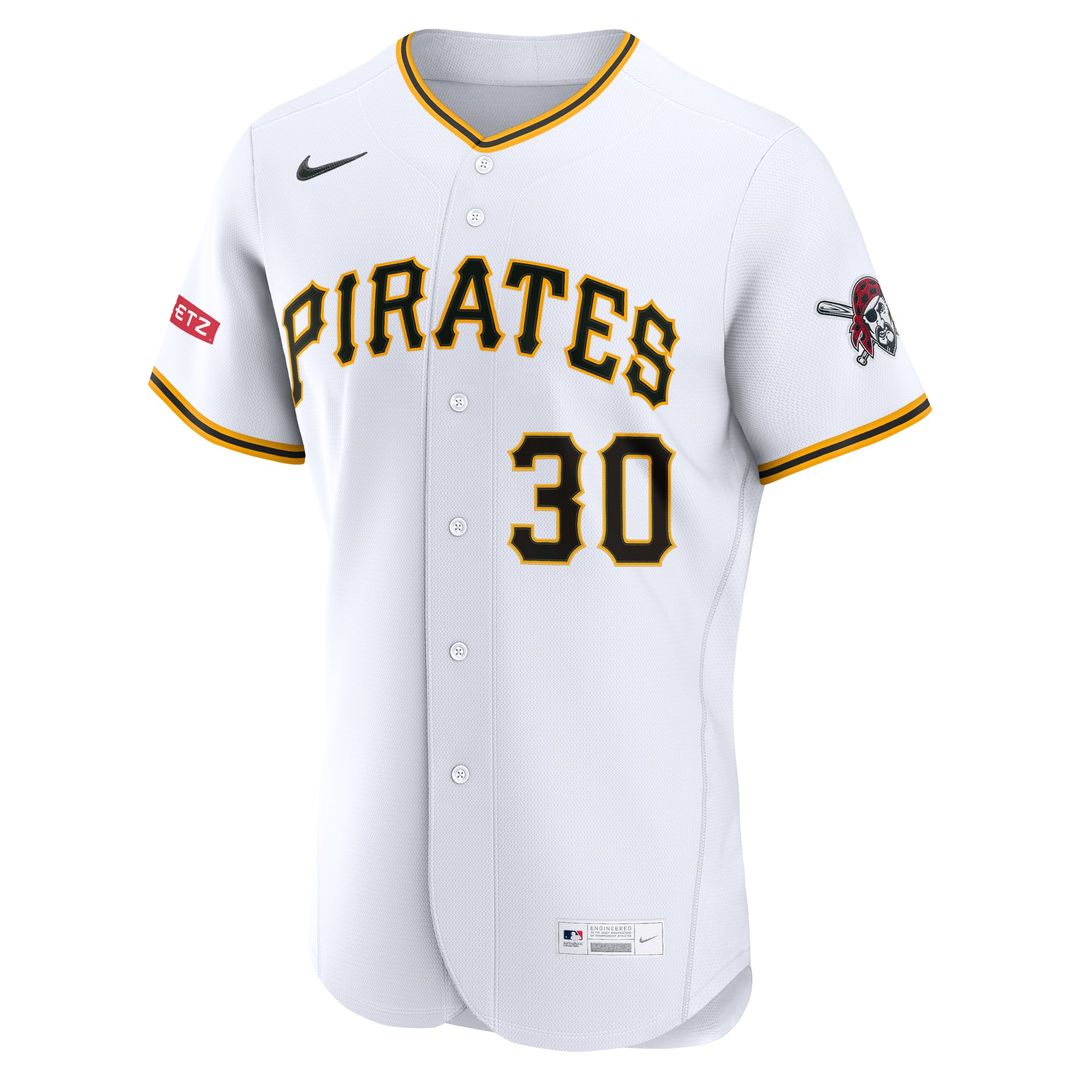 Men's Pittsburgh Pirates Paul Skenes White Home Sponsor Patch MLB Baseball Jersey - view 2