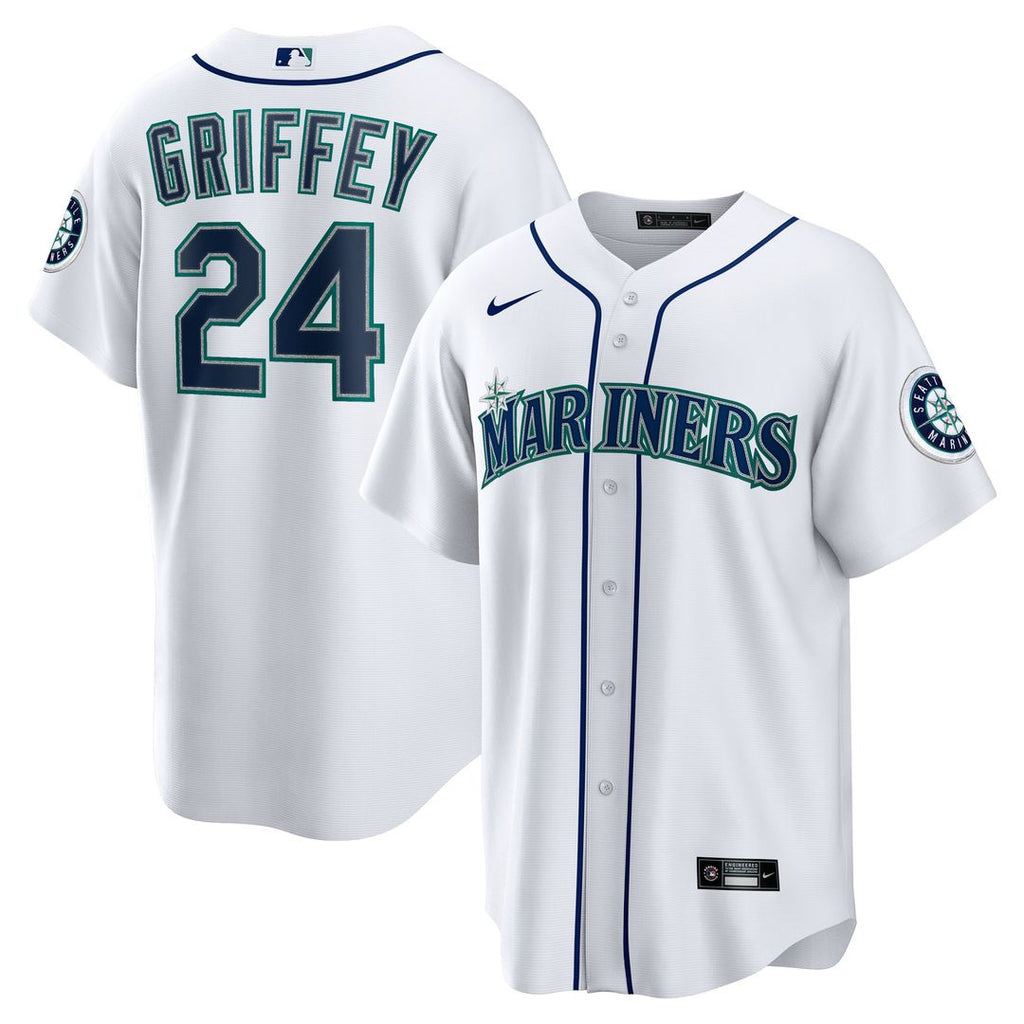 Men's Seattle Mariners Ken Griffey Jr. White Home Replica MLB Baseball Jersey - view 1