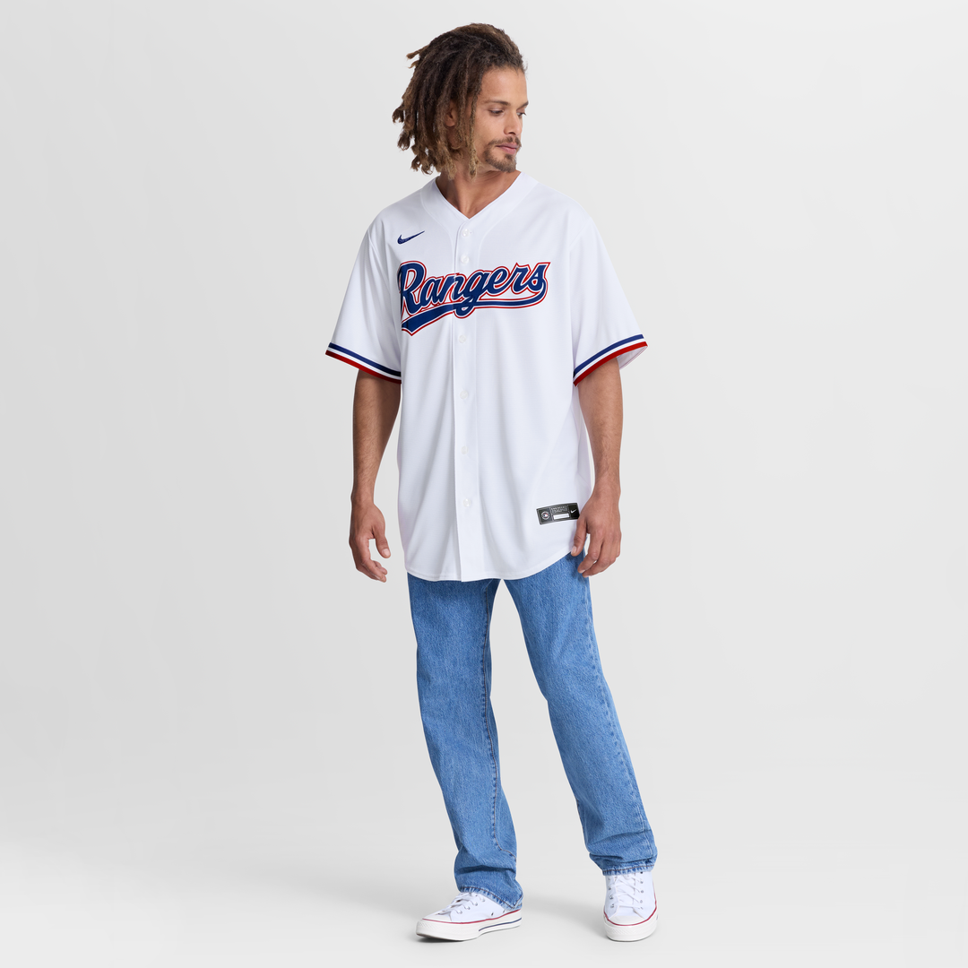 Men's Texas Rangers Jake Burger White Home Replica MLB Baseball Jersey - view 4