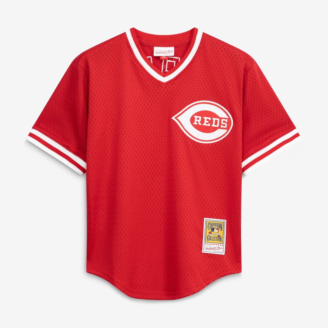 Men's Cincinnati Reds Barry Larkin Red Batting Practice MLB Baseball Jersey - view 2