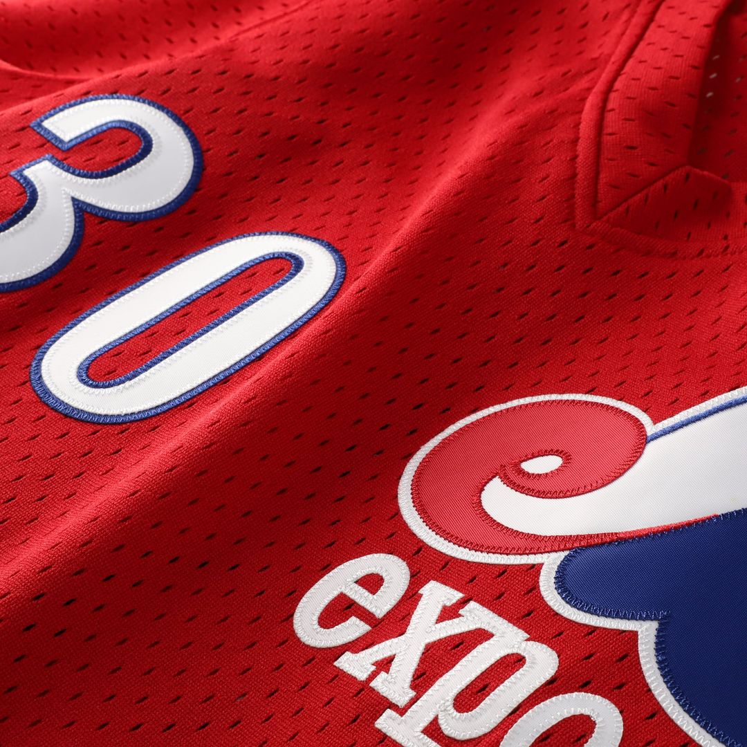 Men's Montreal Expos Tim Raines Scarlet Batting Practice MLB Baseball Jersey - view 5