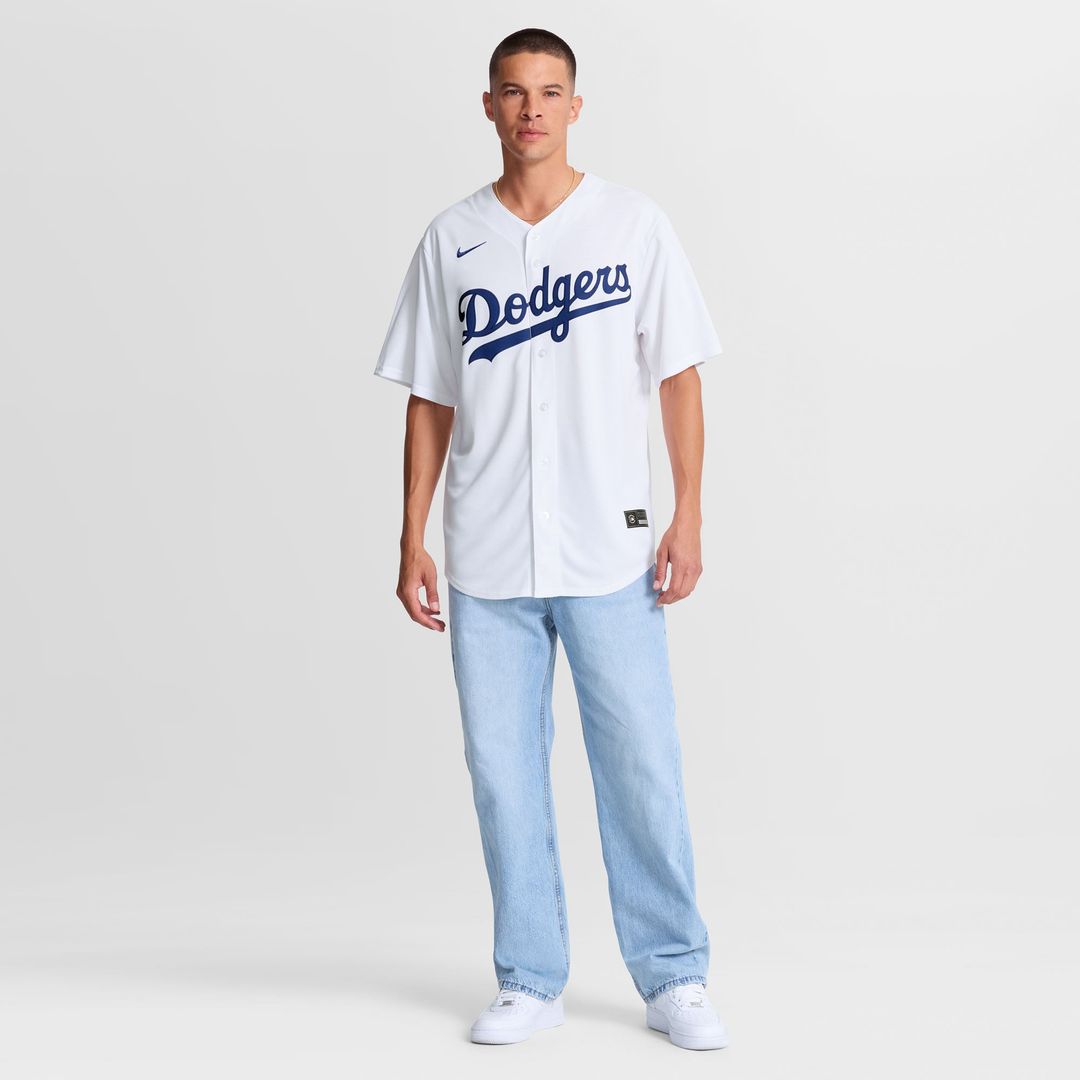 Men's Los Angeles Dodgers White Home Replica MLB Baseball Jersey - view 9