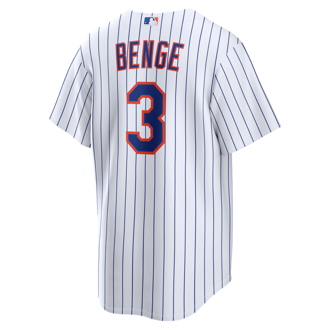Men's New York Mets Carson Benge White Home Replica MLB Baseball Jersey - view 3