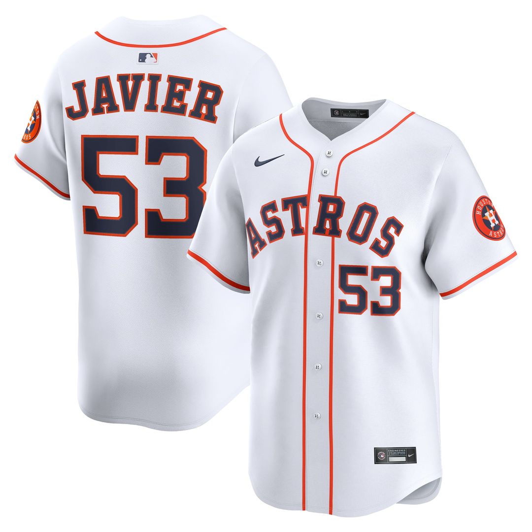 Men's Houston Astros Cristian Javier White Home Limited MLB Baseball Jersey - view 1