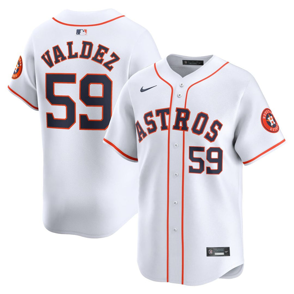 Men's Houston Astros Framber Valdez White Home Limited MLB Baseball Jersey - view 1