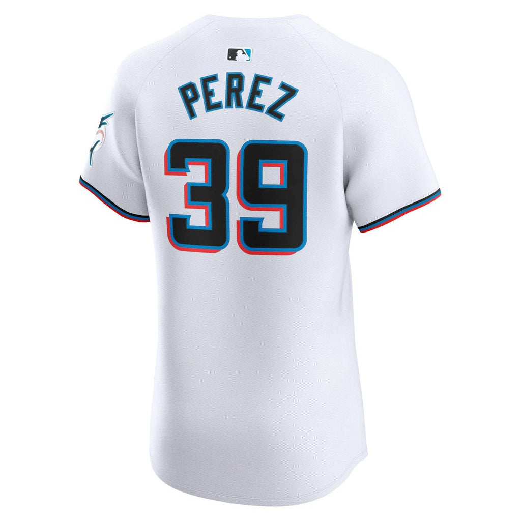 Men's Miami Marlins Eury Perez White Home Elite MLB Baseball Jersey - view 3