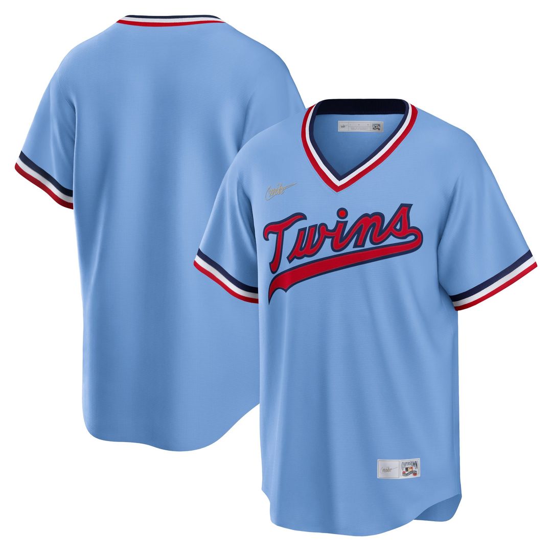 Men's Minnesota Twins Light Blue Road Cooperstown Collection MLB Baseball Jersey - view 1