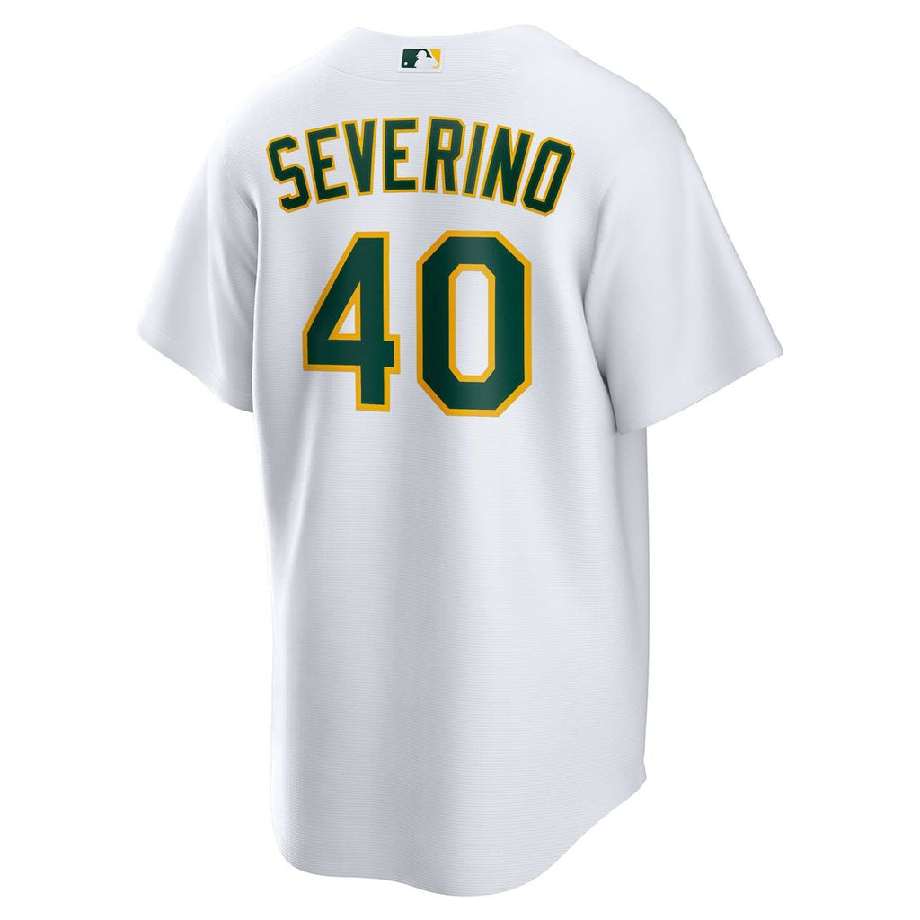 Men's Athletics Luis Severino White Home Replica MLB Baseball Jersey - view 3