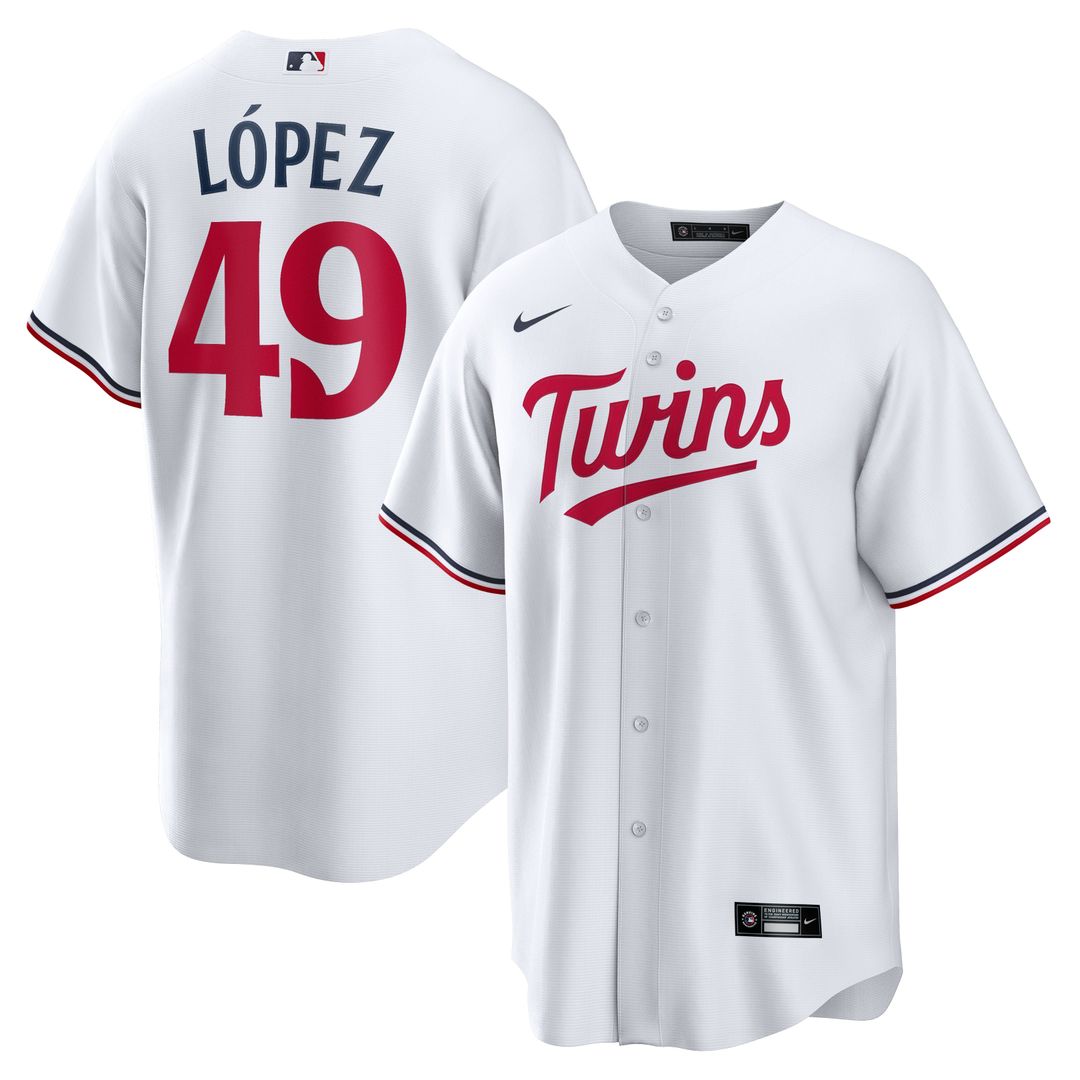 Men's Minnesota Twins Pablo López White Home Replica MLB Baseball Jersey - view 1