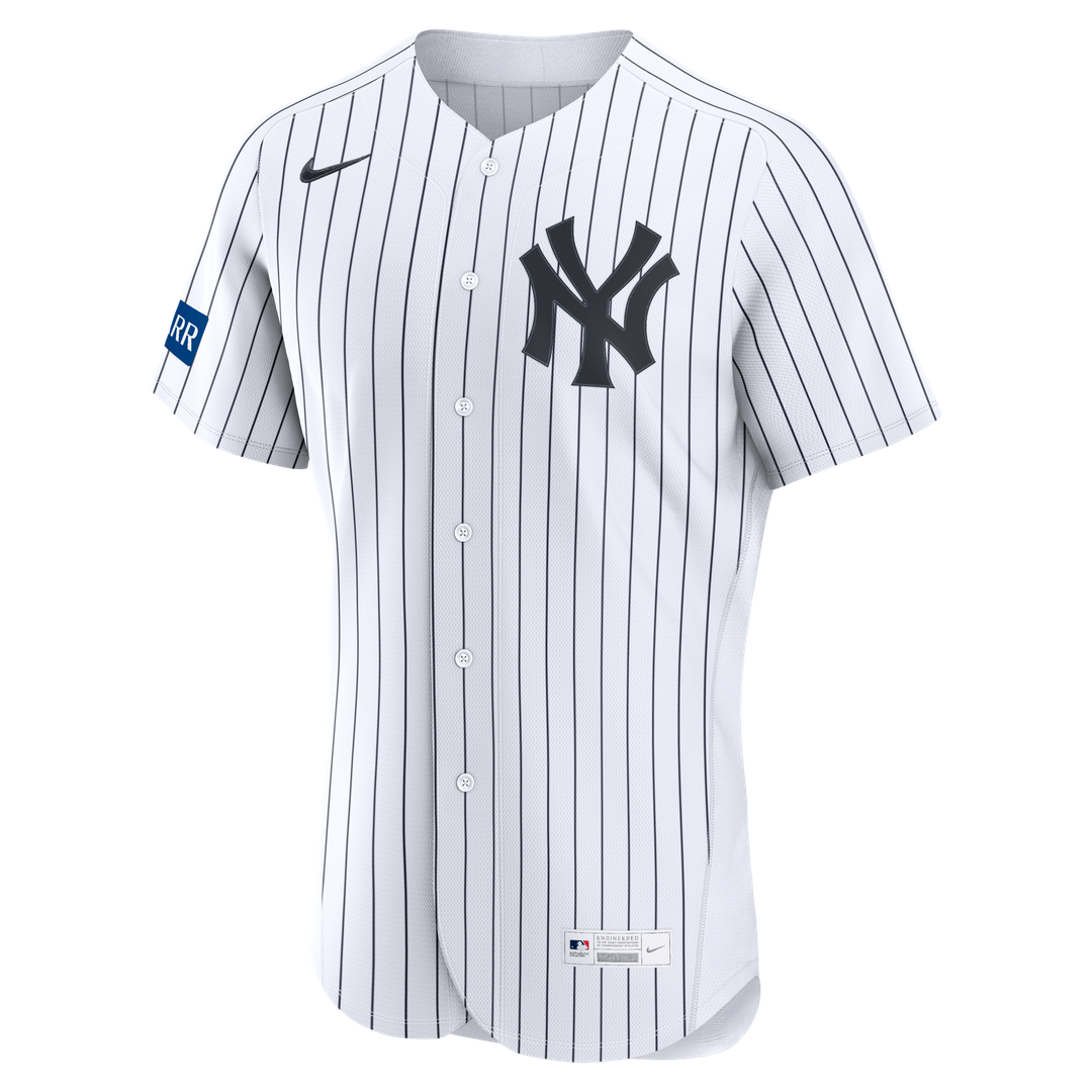 Men's New York Yankees White Home Sponsor Patch MLB Baseball Jersey - view 2