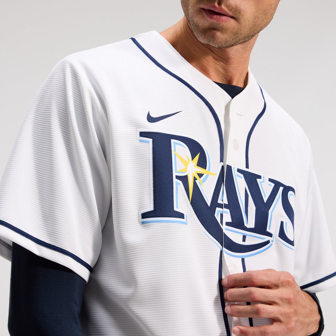 Men's Tampa Bay Rays Yandy Díaz White Home Replica MLB Baseball Jersey - view 10