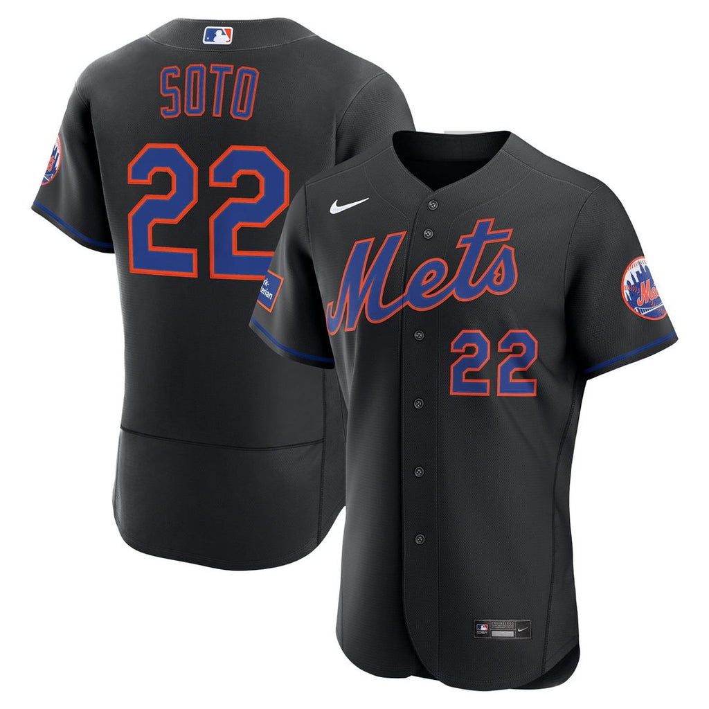 Men's New York Mets Juan Soto Black Alternate Sponsor Patch MLB Baseball Jersey - view 4