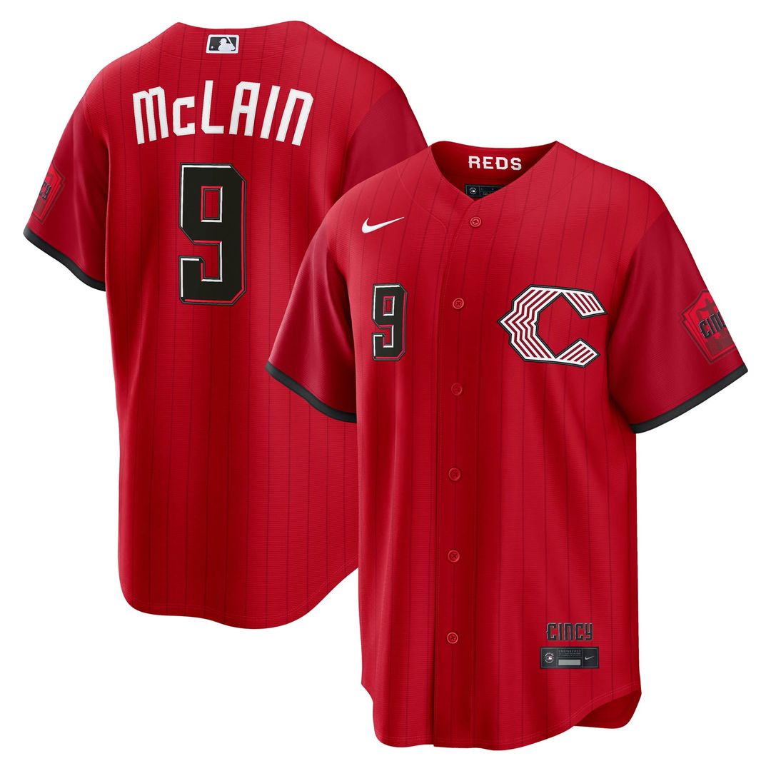 Men's Cincinnati Reds Matt McLain Red 2026 City Connect Stadium MLB Baseball Jersey - view 1