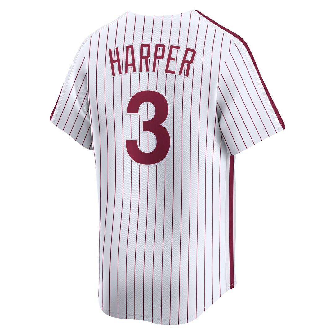 Men's Philadelphia Phillies Bryce Harper White Cooperstown Collection Limited MLB Baseball Jersey - view 3